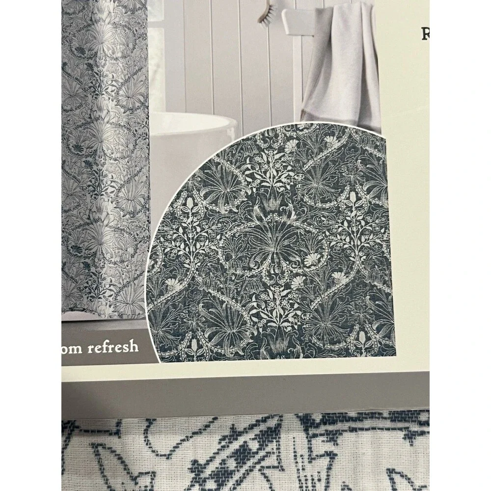 William Morris & Co Woodland Weeds Textured Fabric Shower Curtain 100% Cotton